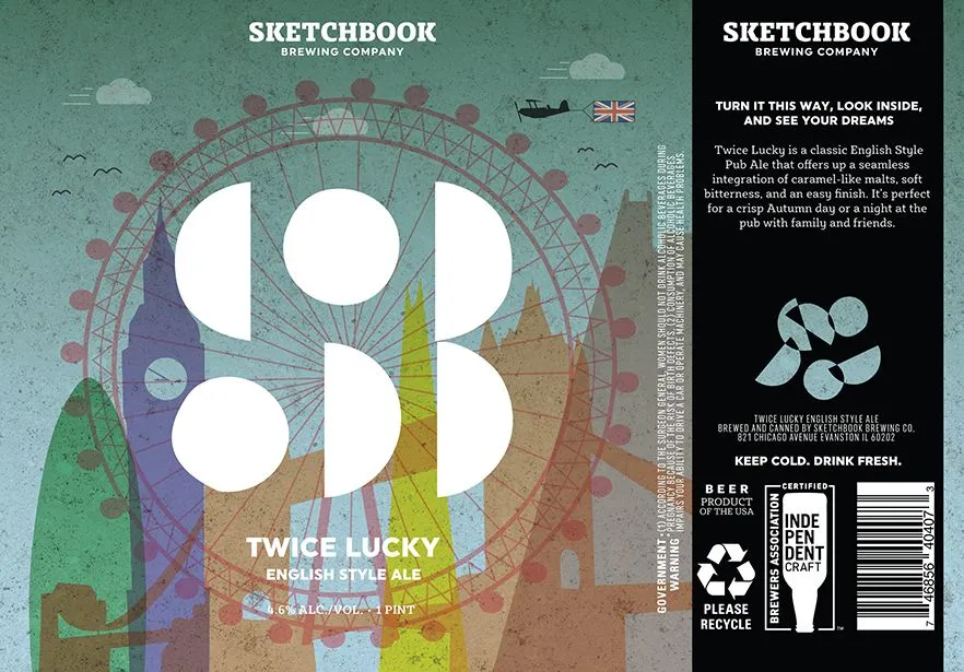 Twice Lucky label art — TWICE LUCKY ENGLISH STYLE ALE
