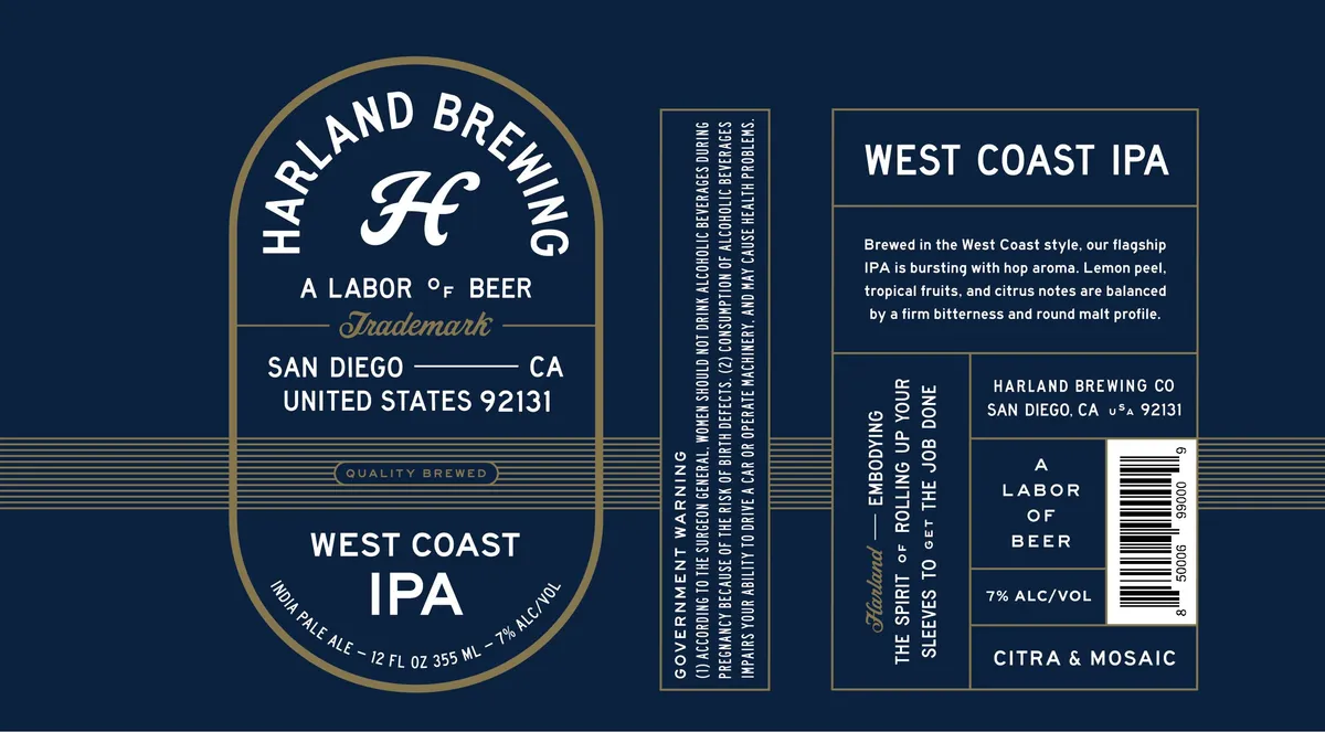 West Coast IPA — full label as filed with TTB