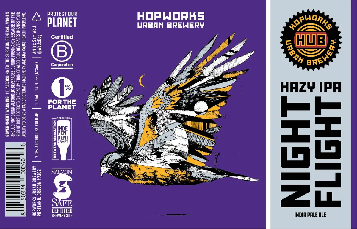 Night Flight Hazy IPA — full label as filed with TTB
