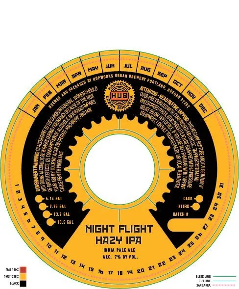 Night Flight Hazy IPA — full label as filed with TTB