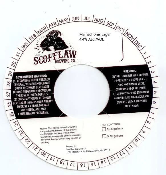 Malhechores Lager — full label as filed with TTB