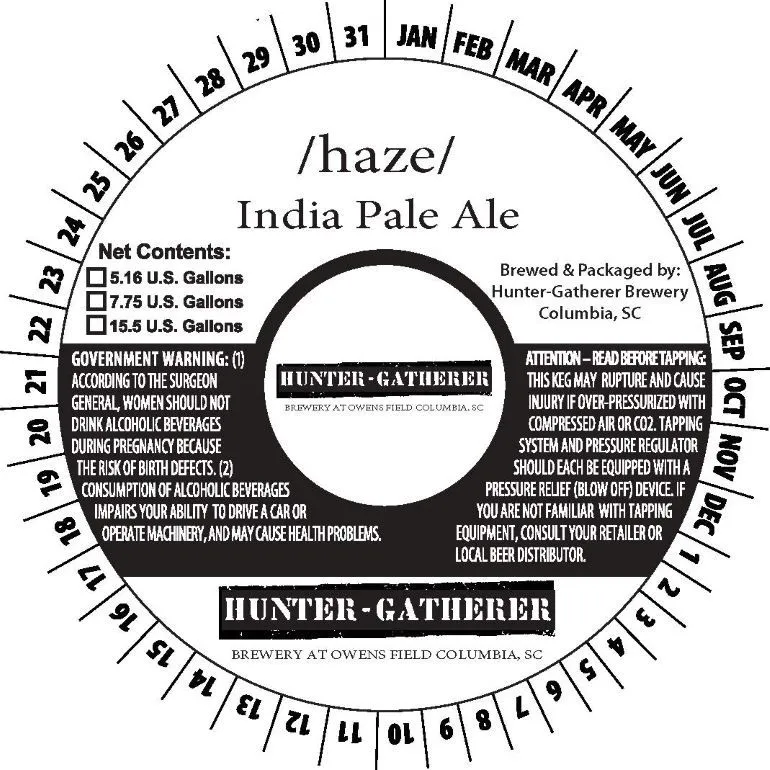 /haze/ India Pale Ale — full label as filed with TTB