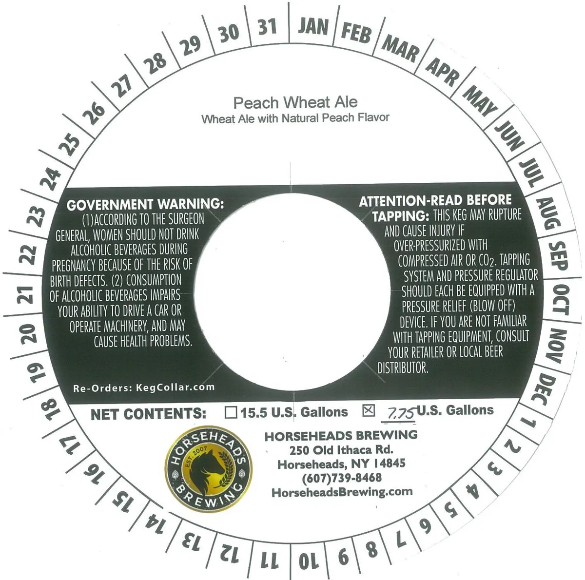 Peach Wheat Ale — full label as filed with TTB