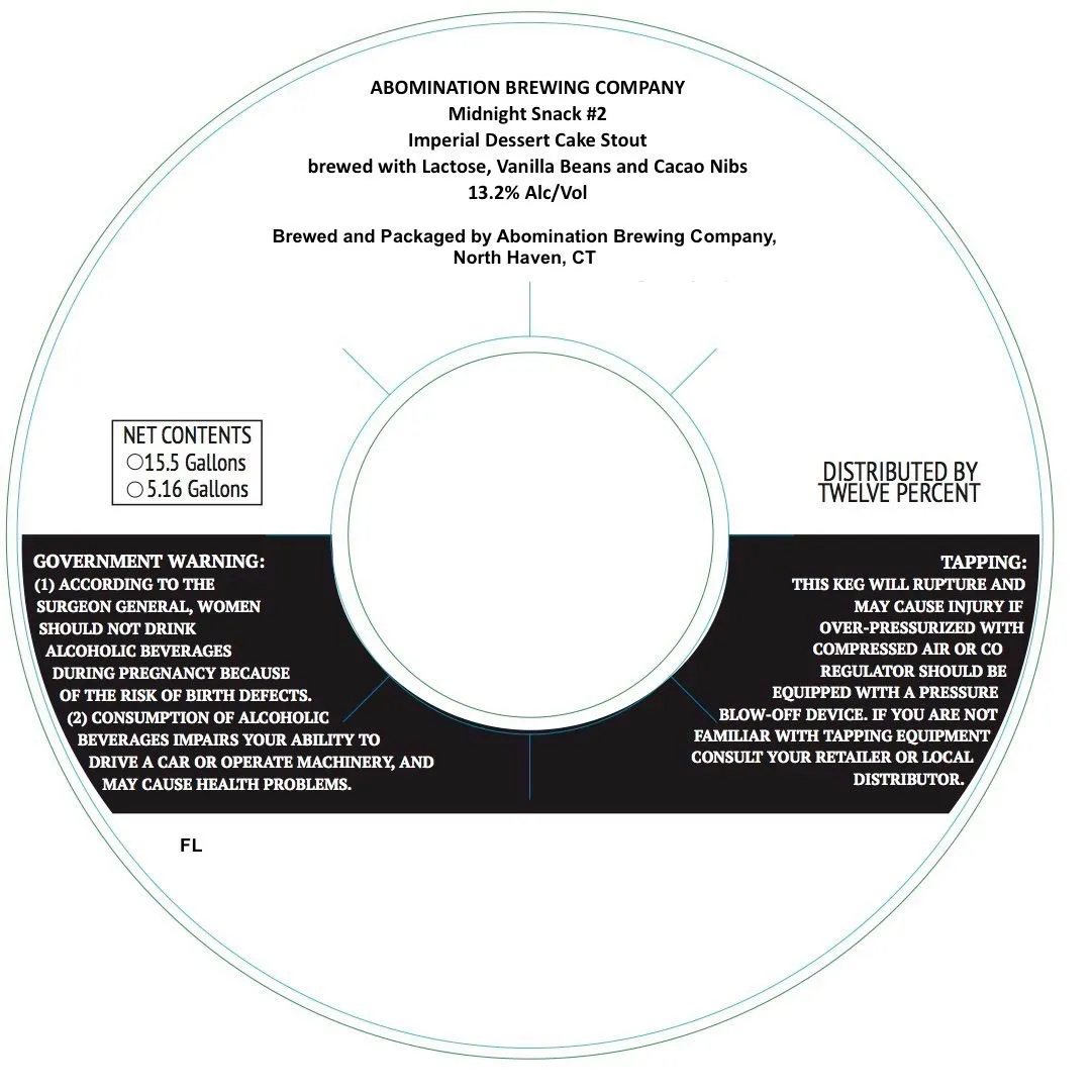 Midnight Snack #2 — full label as filed with TTB