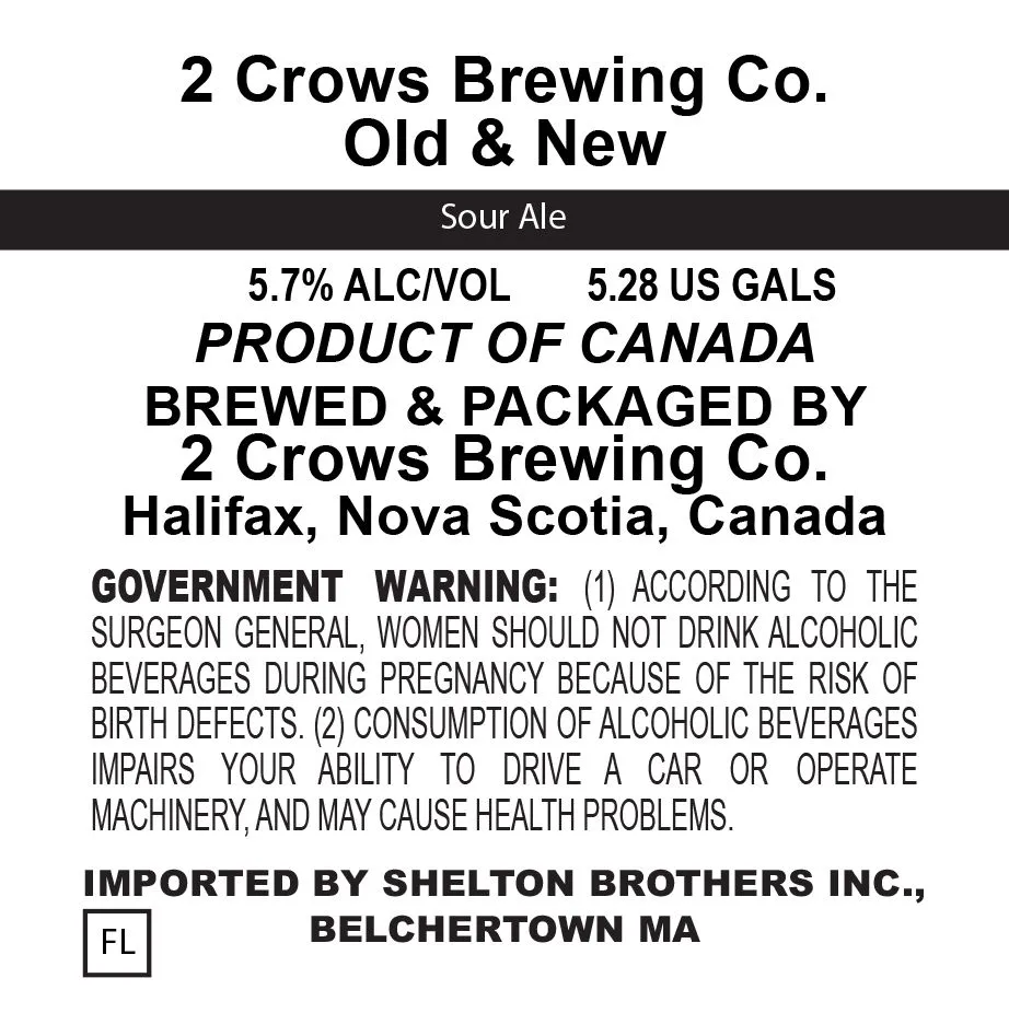 Old & New — full label as filed with TTB