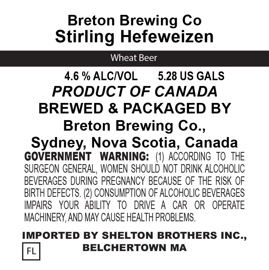 Stirling Hefeweizen label art — BRETON BREWING CO