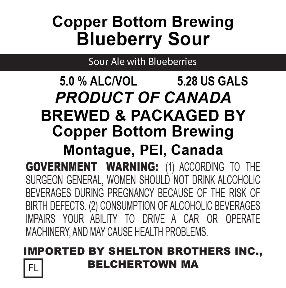 Blueberry Sour — full label as filed with TTB