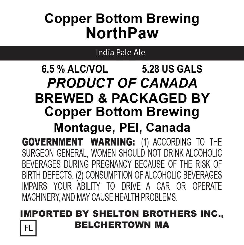 NorthPaw — full label as filed with TTB
