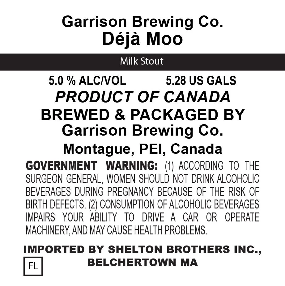 Déjà Moo — full label as filed with TTB