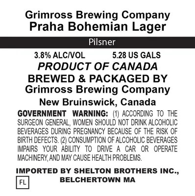 Praha Bohemian Lager label