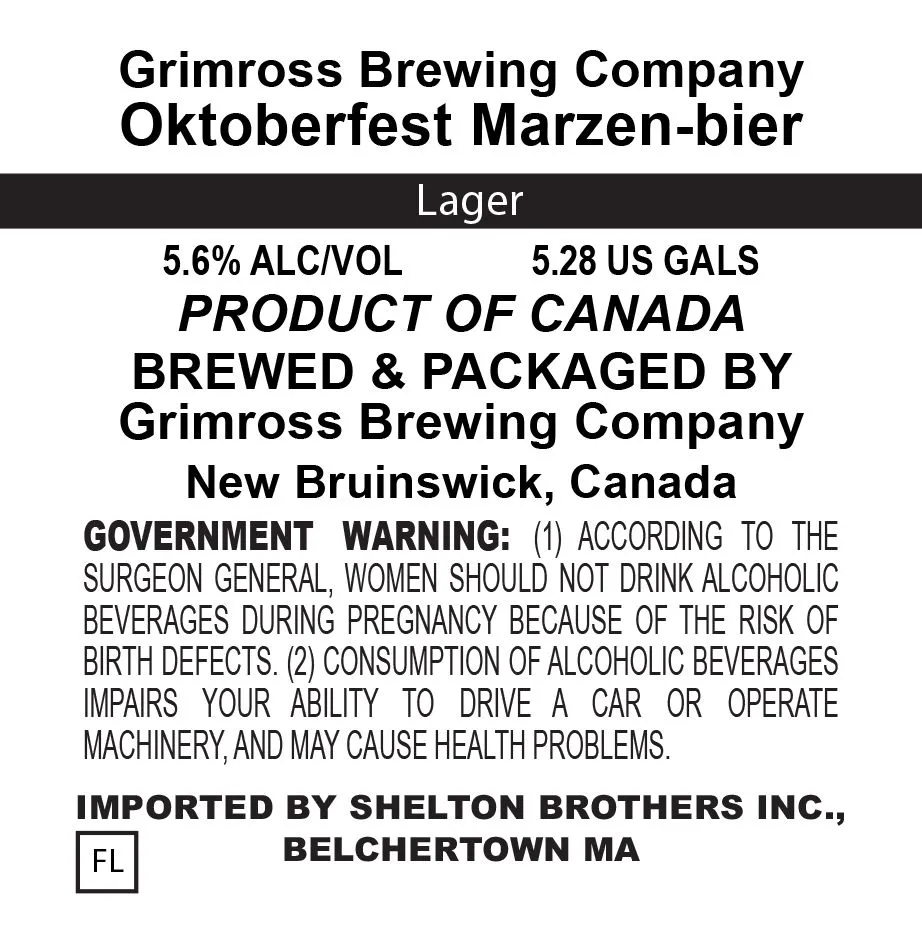 Oktoberfest Marzen-bier label art — GRIMROSS BREWING COMPANY