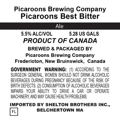 Picaroons Best Bitter label