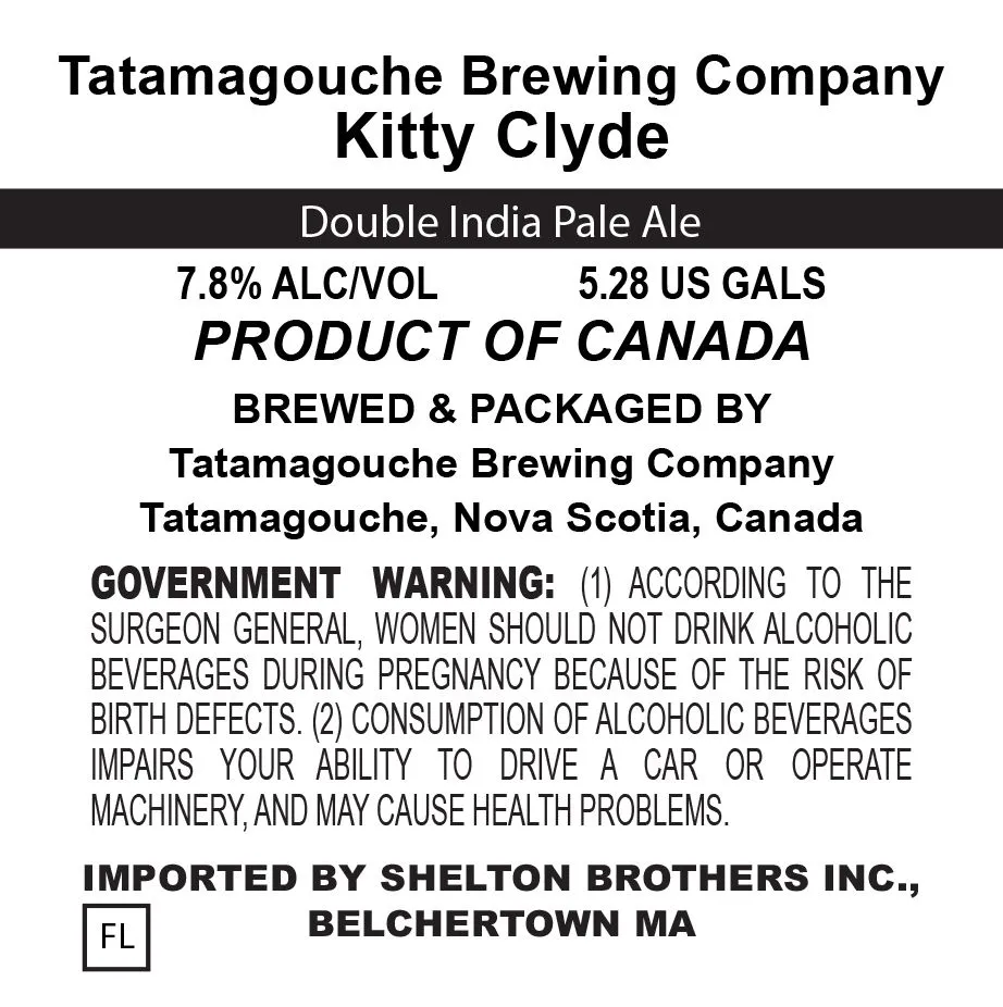 Kitty Clyde — full label as filed with TTB