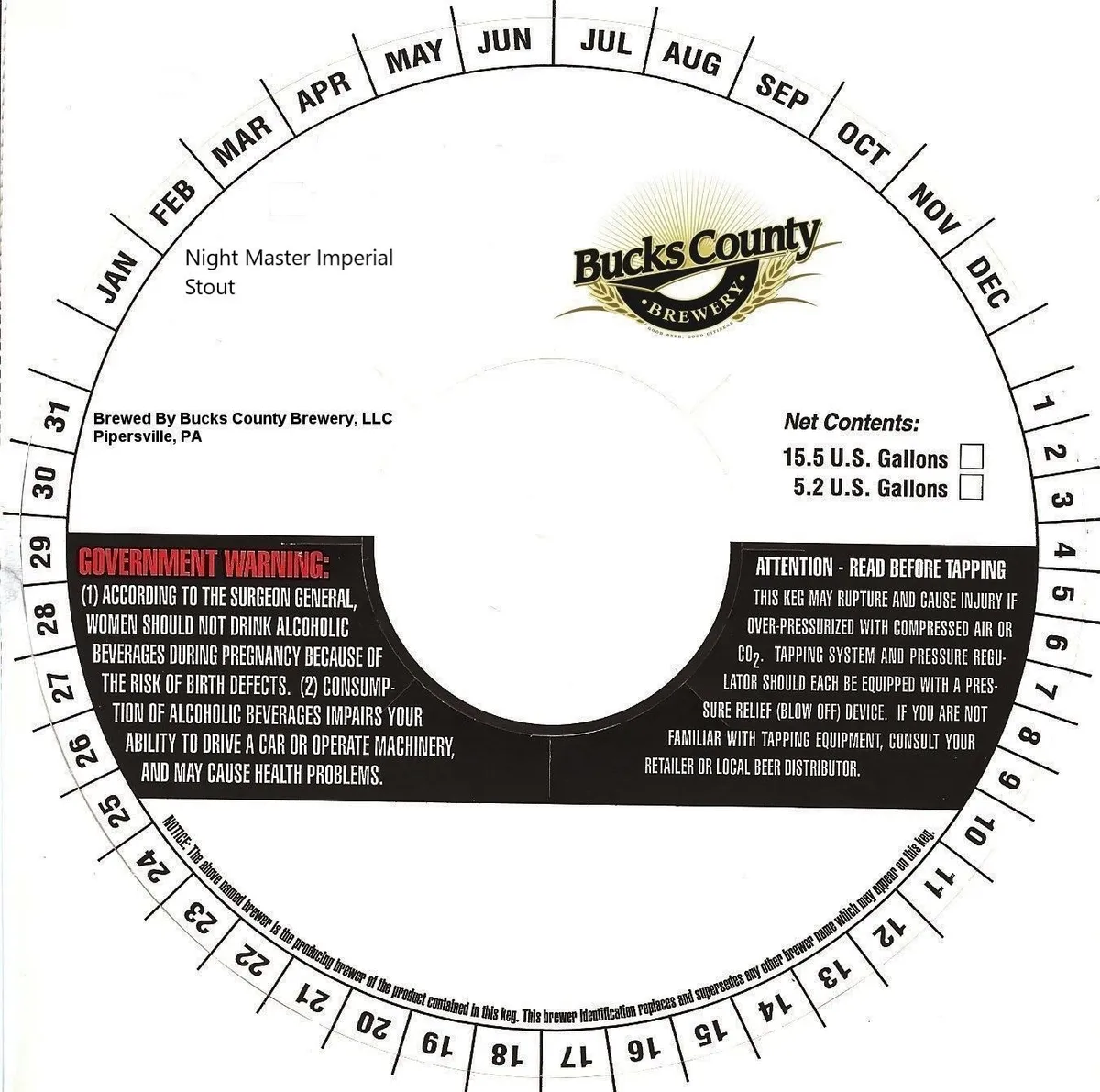 Night Master Imperial Stout — full label as filed with TTB