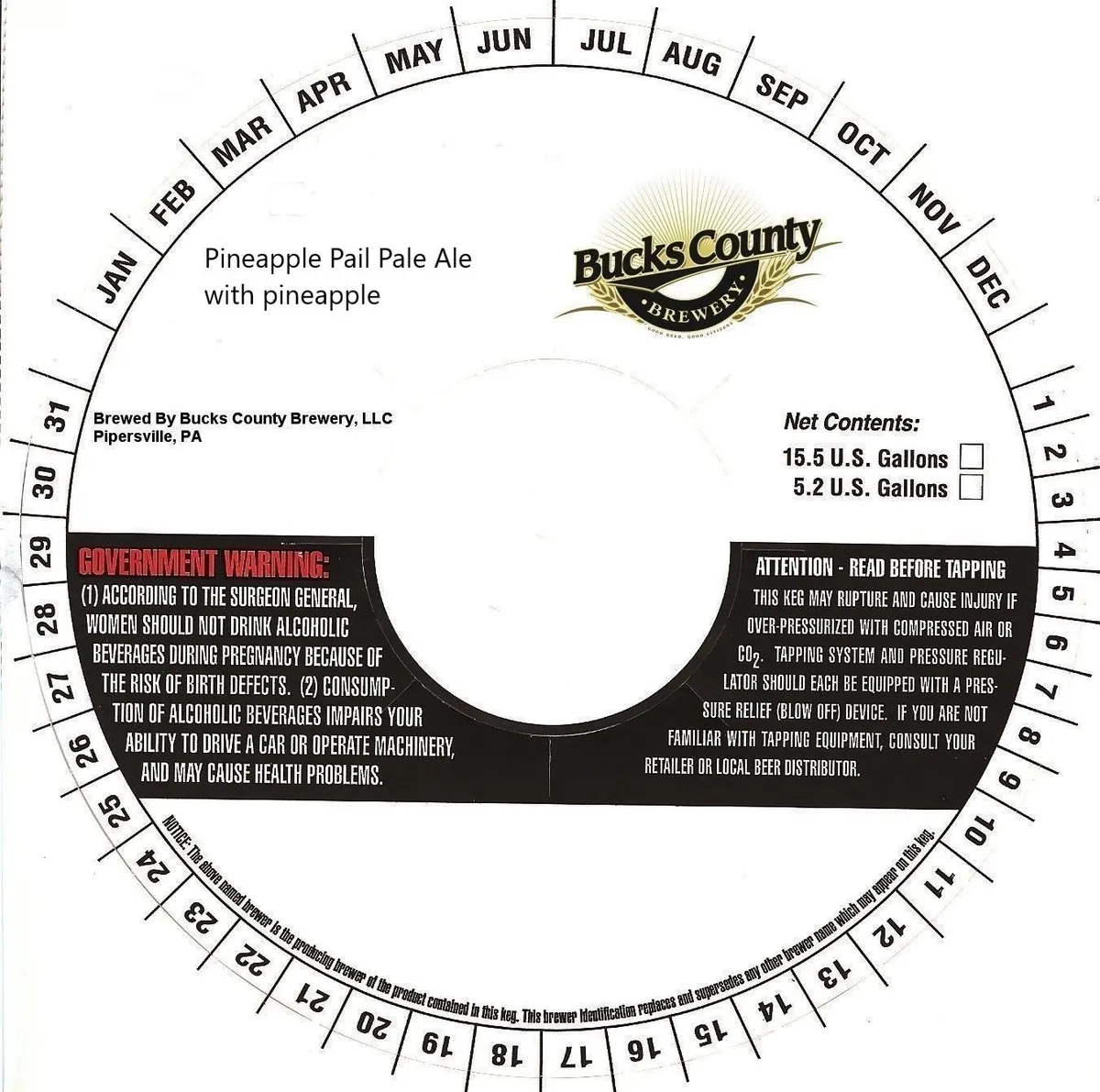 Pineapple Pail Pale Ale With Pineapple — full label as filed with TTB