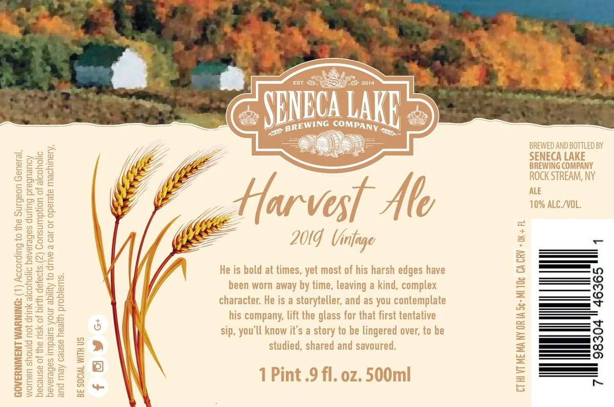 Harvest Ale 2019 Vintage — full label as filed with TTB