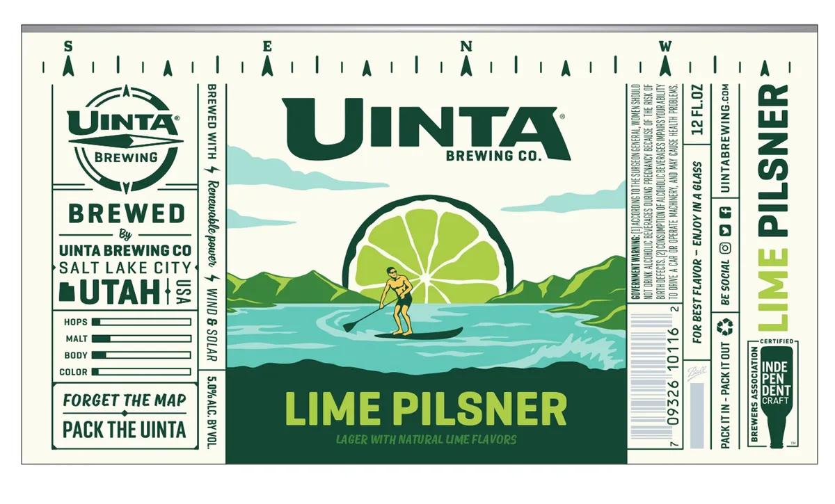 Lime Pilsner label art — UINTA BREWING CO.