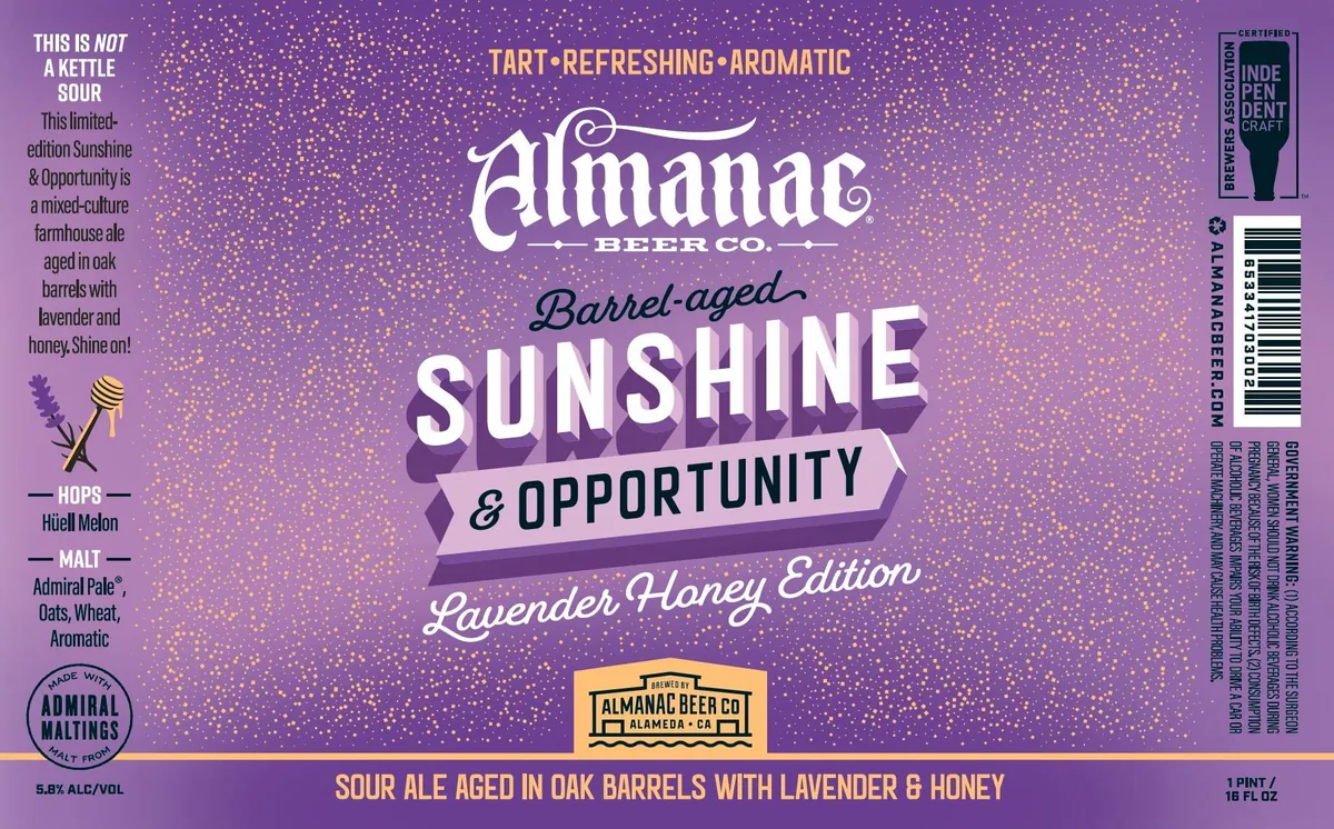 Sunshine & Opportunity: Lavender Honey Edition label