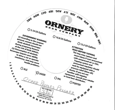 Other Peoples Pilsner label
