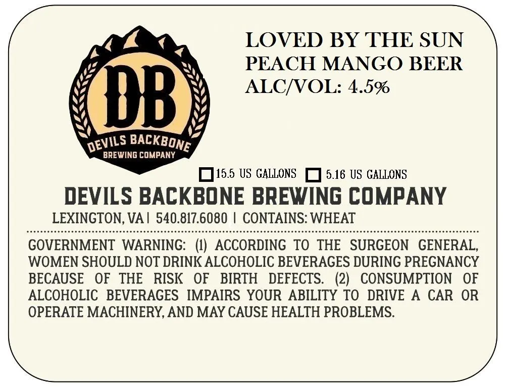 Loved by the Sun — full label as filed with TTB