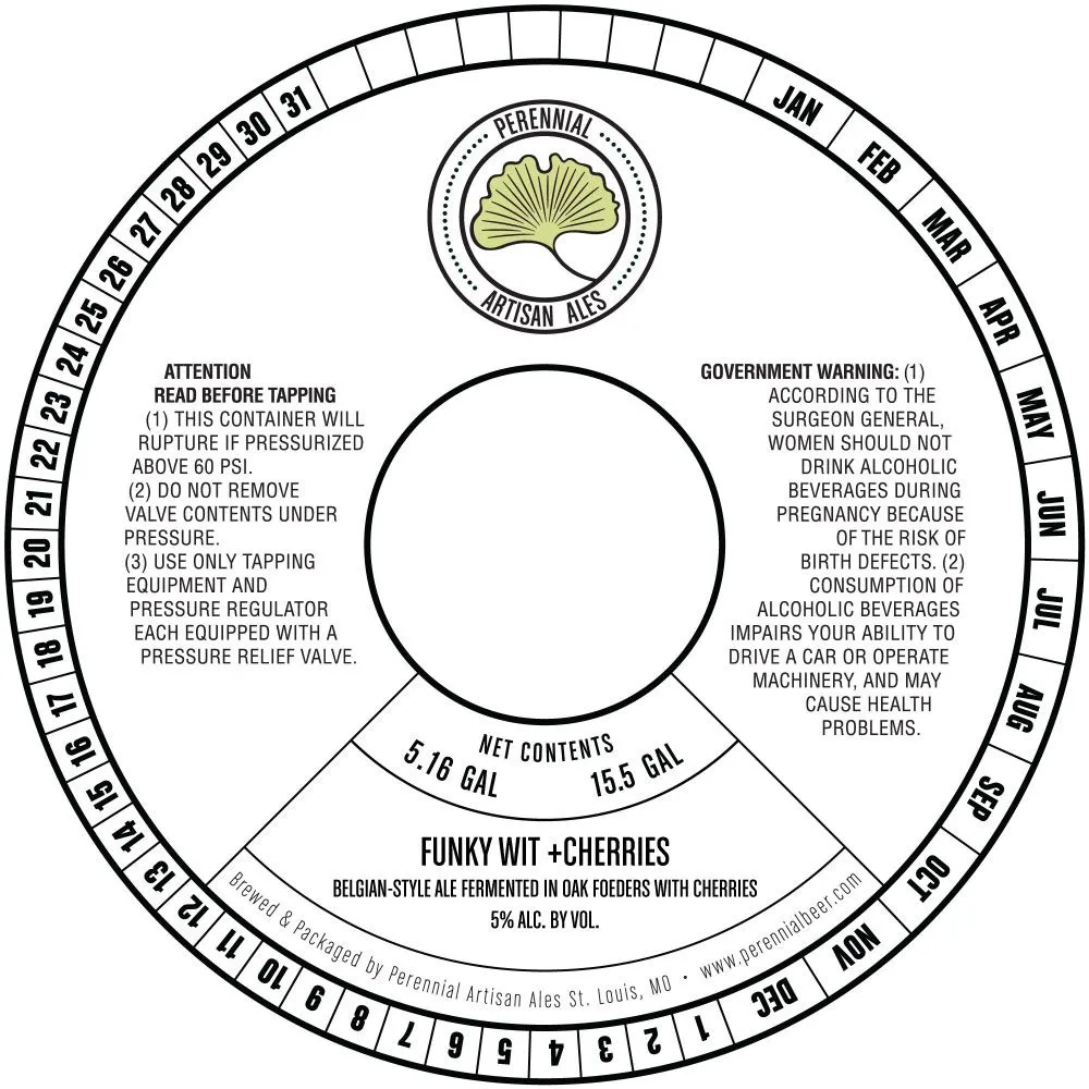 Funky Wit +Cherries — full label as filed with TTB