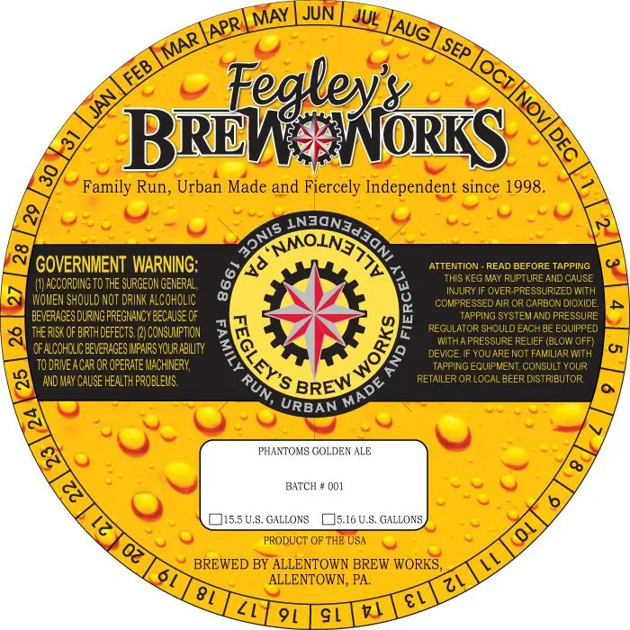 Phantoms Golden Ale — full label as filed with TTB