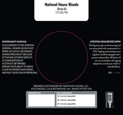 National House Blonde label