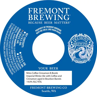 Nitro Coffee Cinnamon B-Bomb label