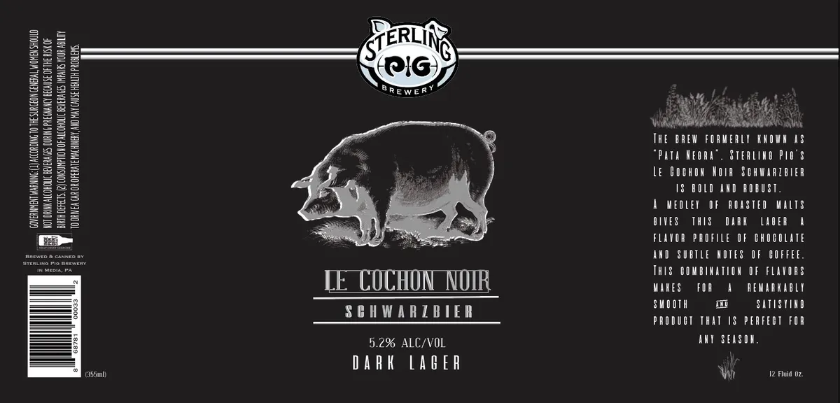 Le Cochon Noir label art — LE COCHON NOIR