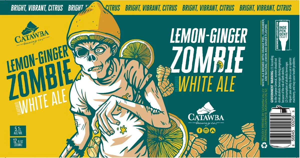 Lemon-Ginger Zombie Flavored White Ale — full label as filed with TTB