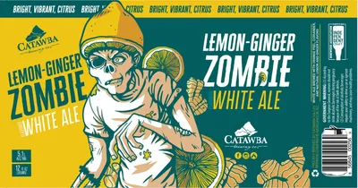 Lemon-Ginger Zombie Flavored White Ale label