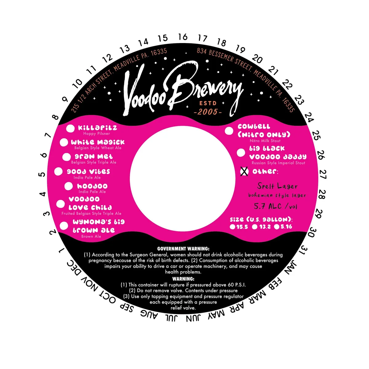 Spelt Lager — full label as filed with TTB