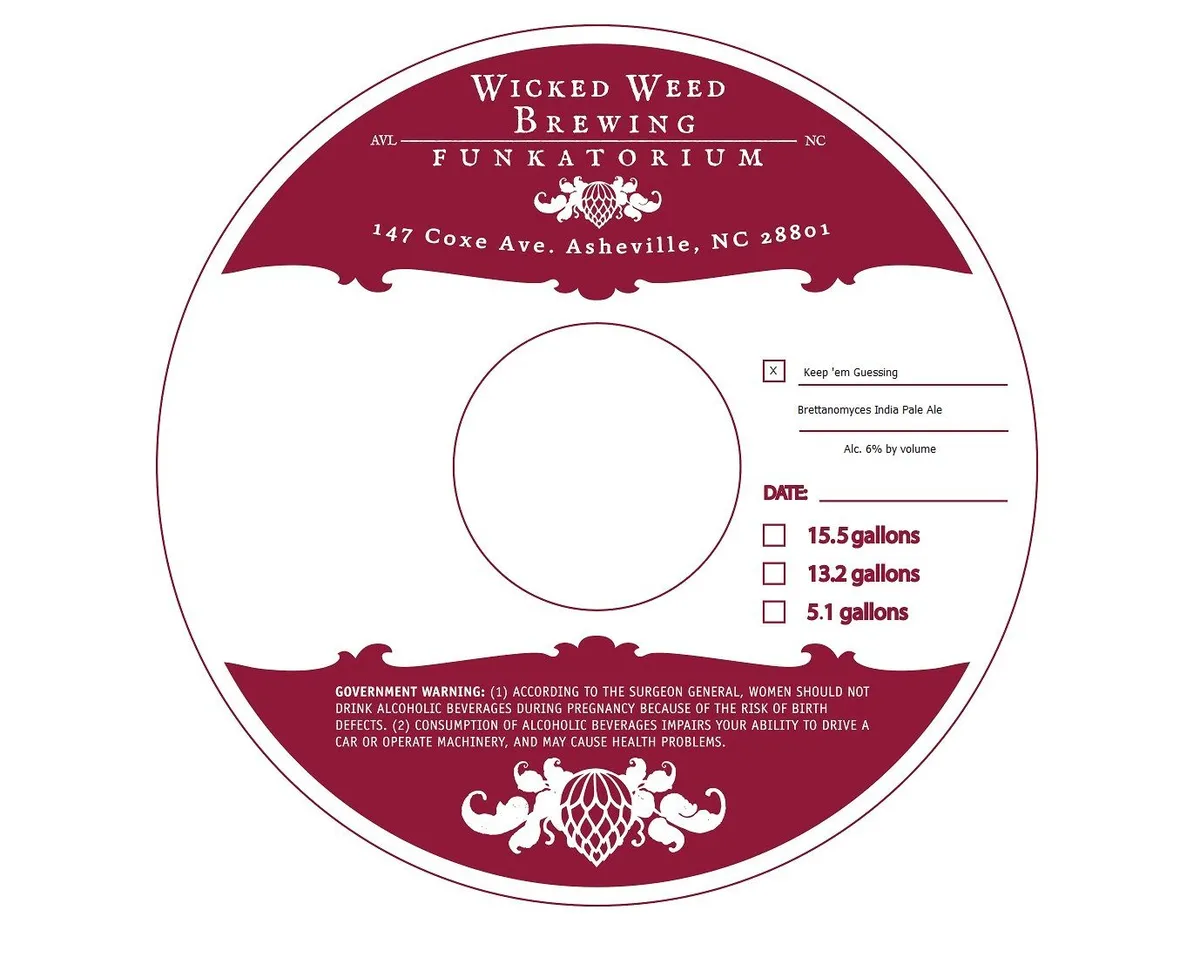 Keep 'em Guessing — full label as filed with TTB