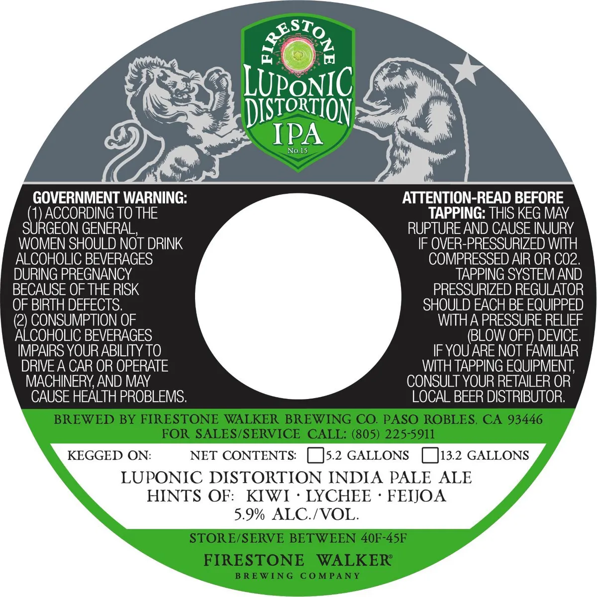 Luponic Distortion IPA label