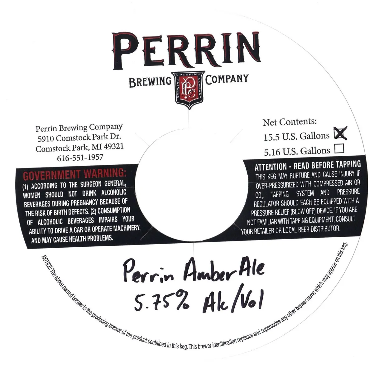Amber Ale — full label as filed with TTB