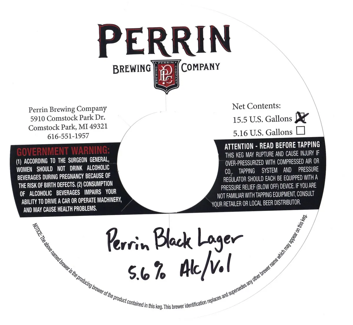 Black Lager — full label as filed with TTB
