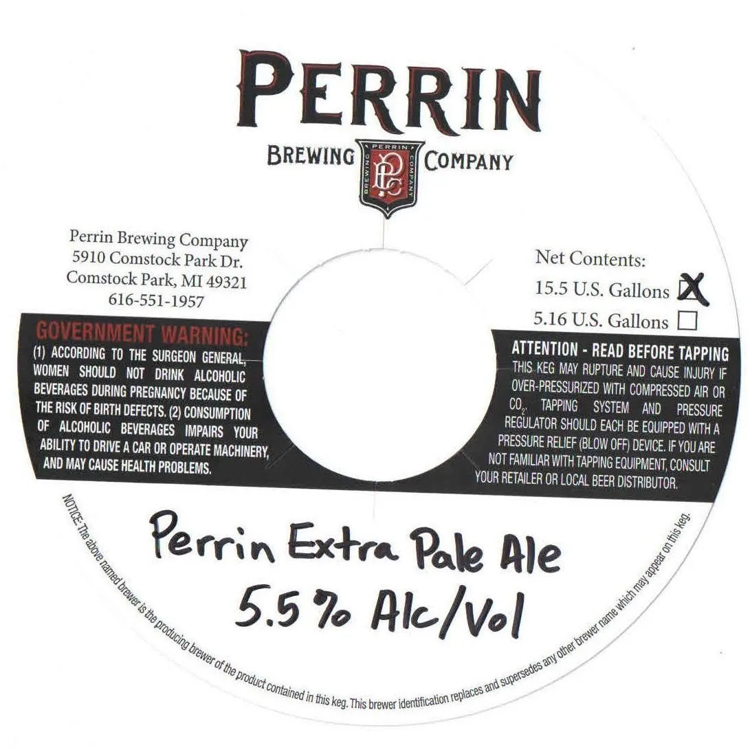 Extra Pale Ale — full label as filed with TTB