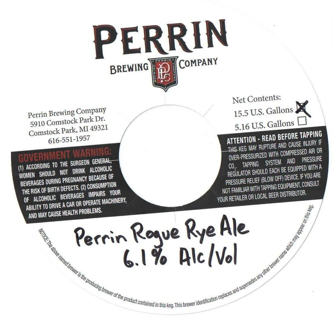 Rogue Rye Ale — full label as filed with TTB