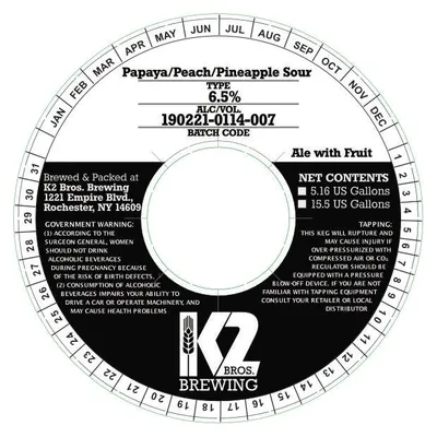 Papaya/Peach/Pineapple Sour label