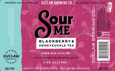 Sour Me Blackberry & Honeysuckle Tea label