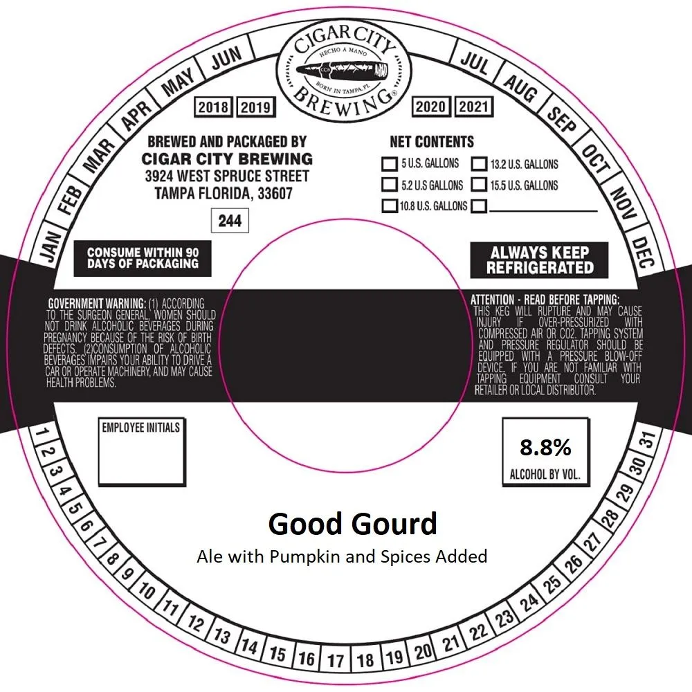 Good Gourd — full label as filed with TTB