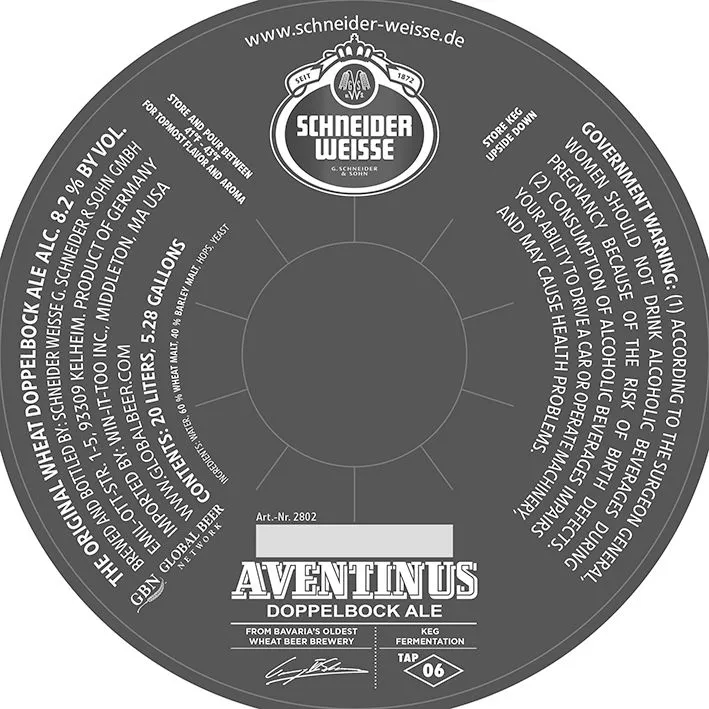 Aventinus — full label as filed with TTB