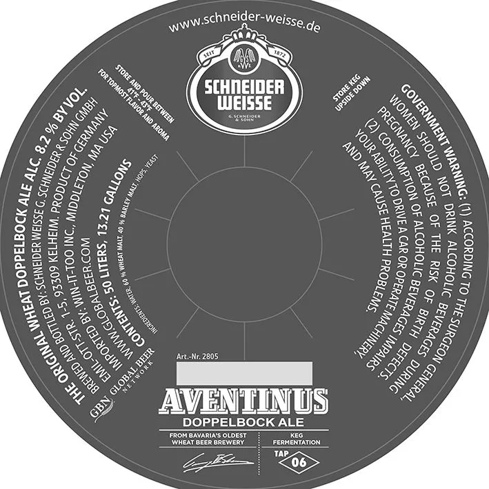 Aventinus — full label as filed with TTB