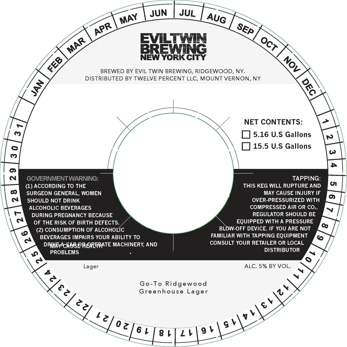 Go-To Ridgewood Greenhouse Lager label art — EVIL TWIN BREWING NEW YORK CITY