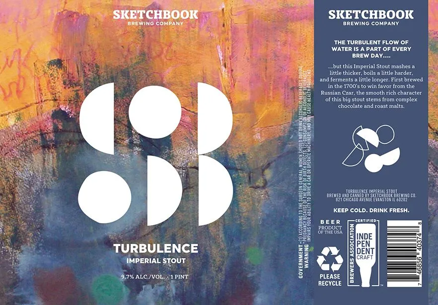 Turbulence Imperial Stout label art — TURBULENCE IMPERIAL STOUT