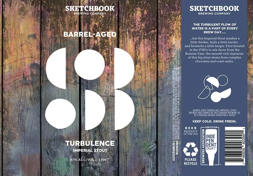 Barrel-Aged Turbulence Imperial Stout label art — BARREL-AGED TURBULENCE IMPERIAL STOUT