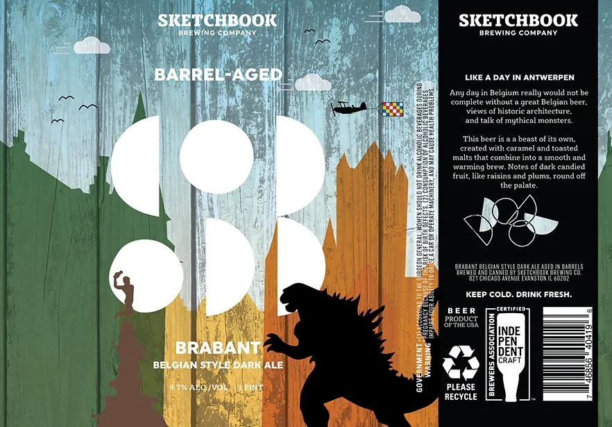 Barrel-Aged Brabant Belgian Style Dark Ale label art — BARREL-AGED BRABANT BELGIAN STYLE DARK ALE