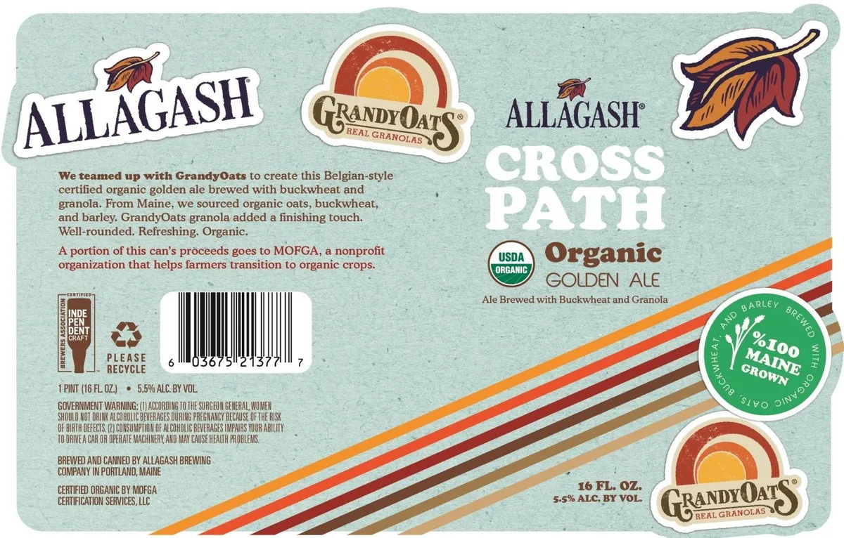 Crosspath Organic Golden Ale — full label as filed with TTB