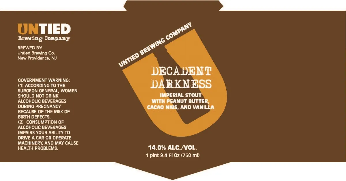 Decadent Darkness — full label as filed with TTB