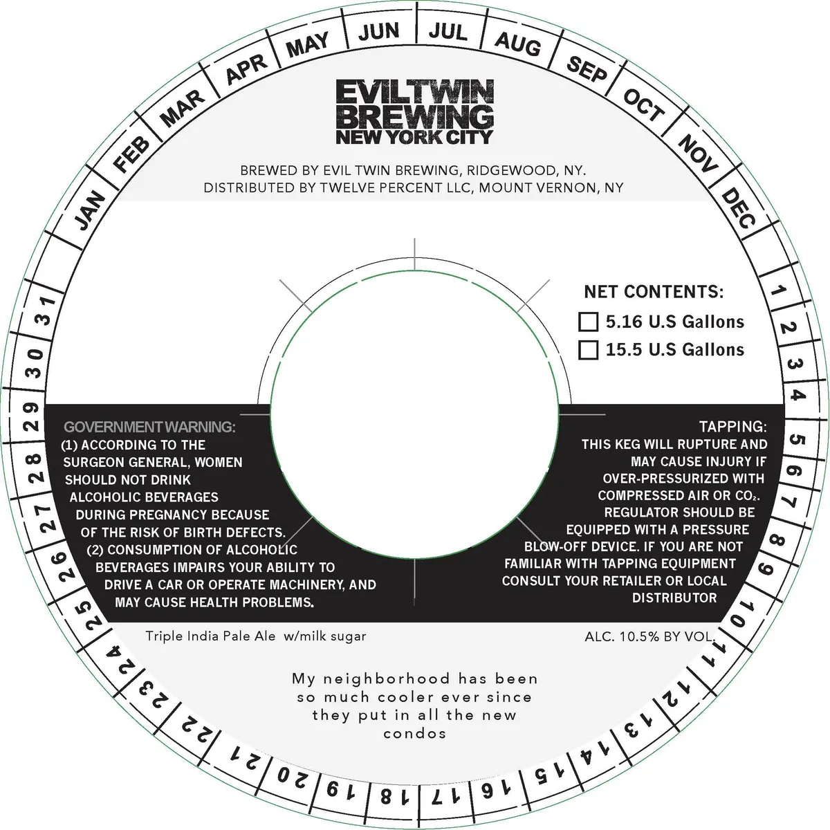 My Neighborhood Has Been So Much Cooler Ever Since They Put In All The New Condos label art — EVIL TWIN BREWING NEW YORK CITY